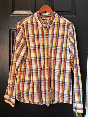Hawker Rye Slim Multicolor Plaid Button Down Shirt Men's Large